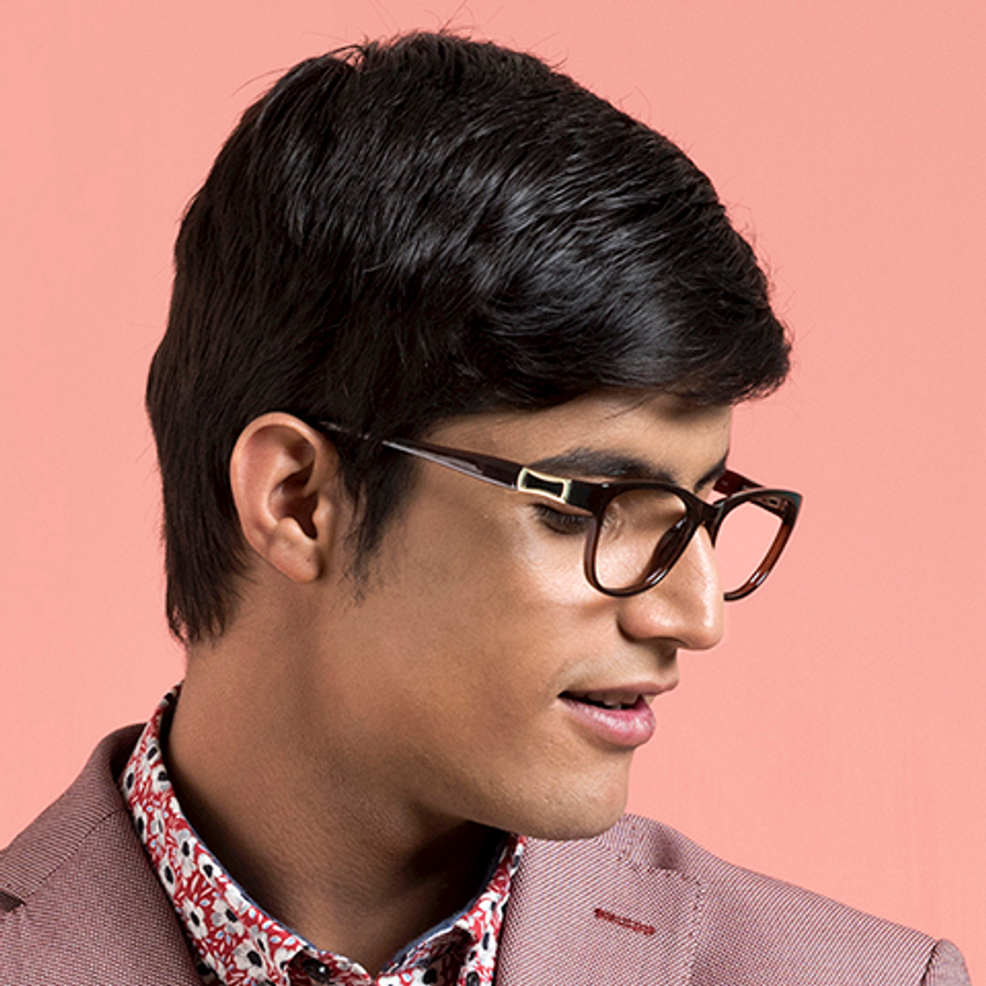Lenskart Air Online Light Brown Full Rim Cat Eye left side