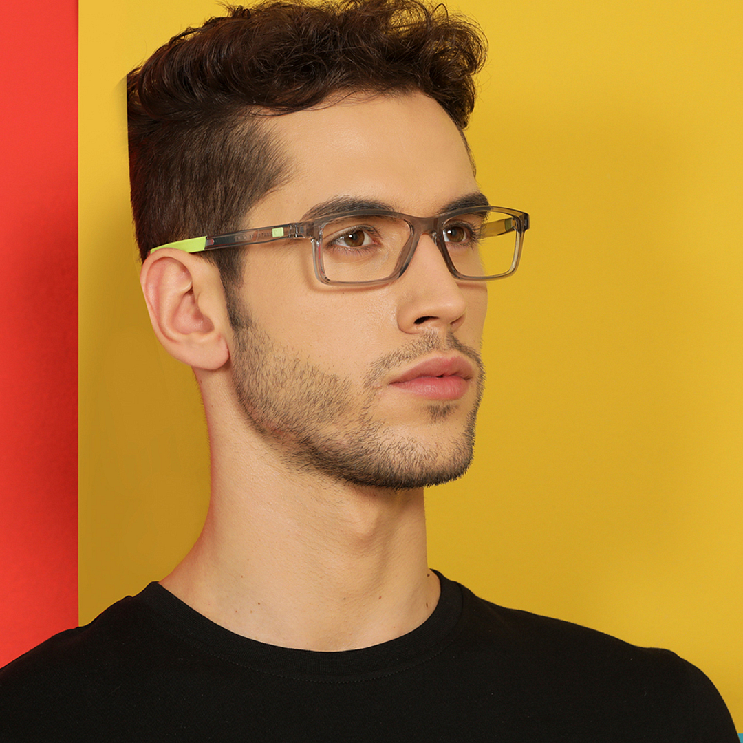 Lenskart Air Online Gray Transparent Full Rim Rectangle left side