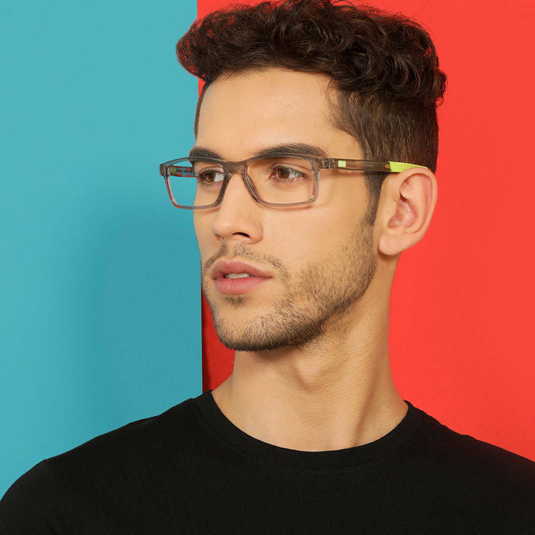 Lenskart Air Online Gray Transparent Full Rim Rectangle left side