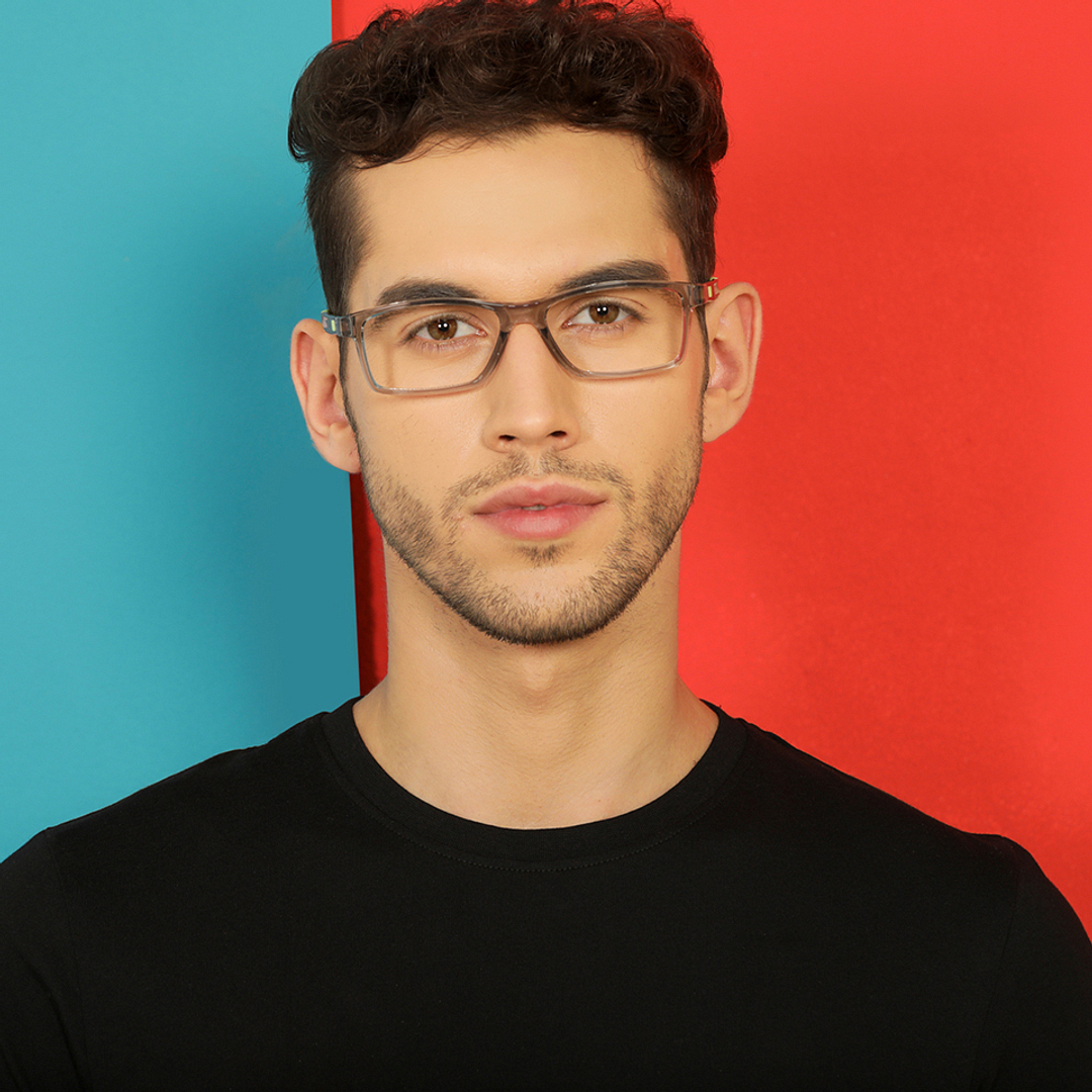 Lenskart Air Online Gray Transparent Full Rim Rectangle right side