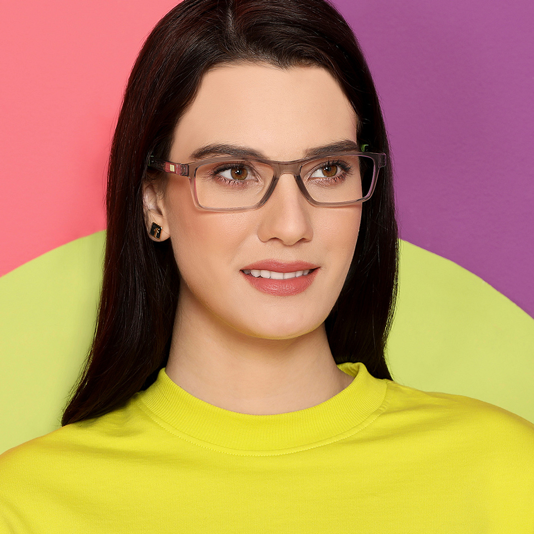 Lenskart Air Online Gray Transparent Full Rim Rectangle left side