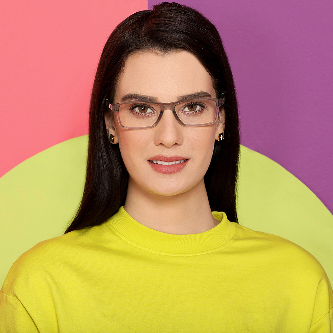 Lenskart Air Online Gray Transparent Full Rim Rectangle right side