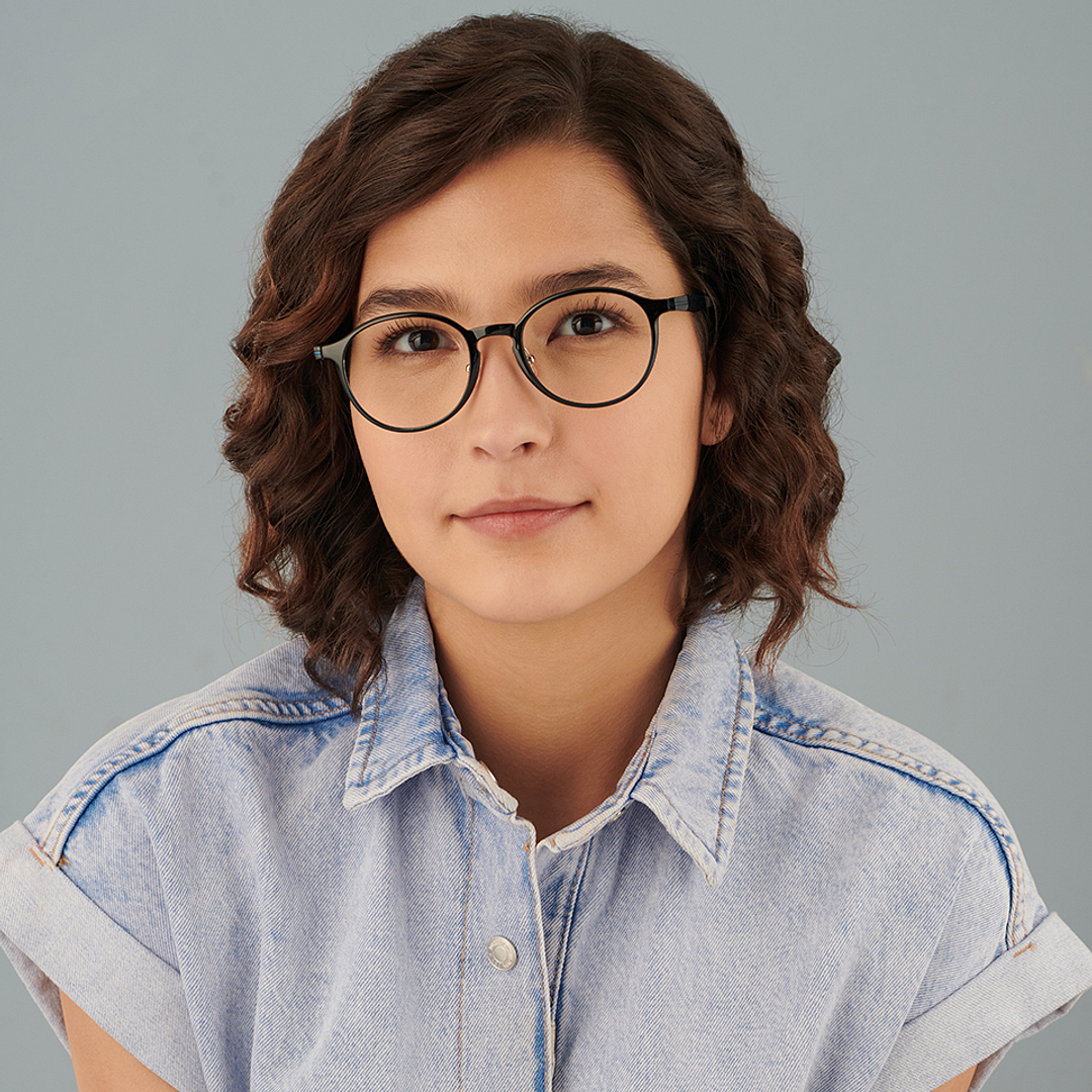 Lenskart Air Sky Blue Full Rim Round left side