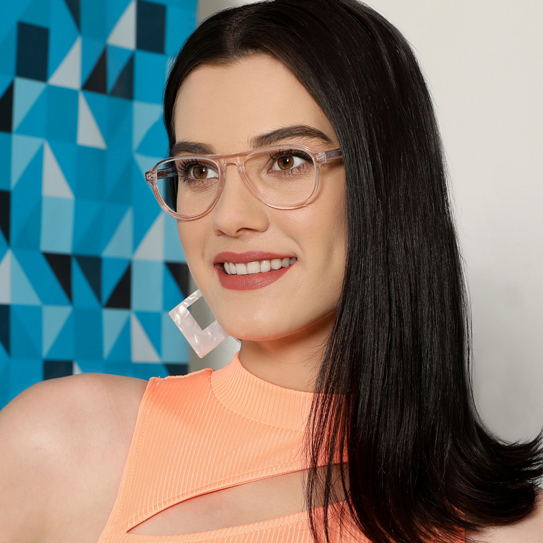 Vincent Chase Online Pink Transparent Full Rim Aviator left side