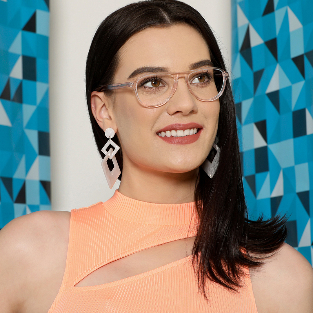 Vincent Chase Online Pink Transparent Full Rim Aviator right side