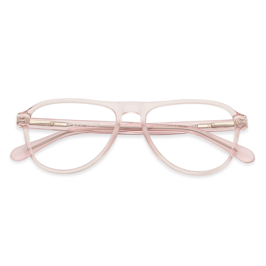 Vincent Chase Online Pink Transparent Full Rim Aviator right side