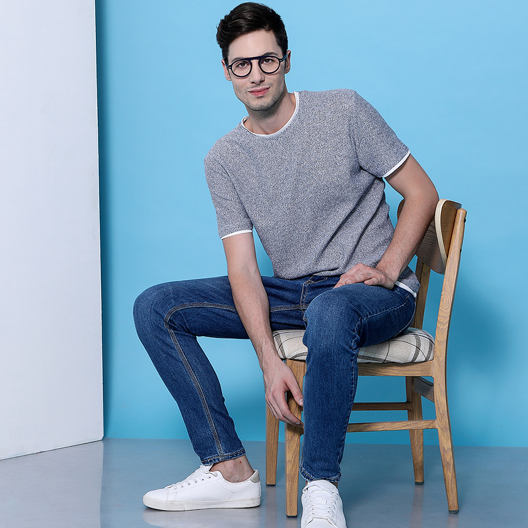 Vincent Chase Online Sky Blue Full Rim Round left side