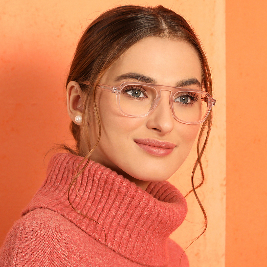 Vincent Chase Online Pink Transparent Full Rim Square left side