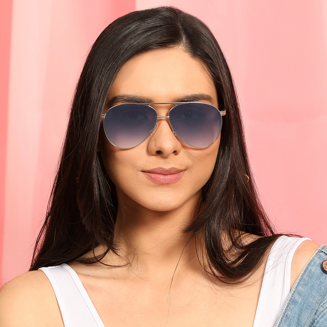 Vincent Chase Online Silver Full Rim Aviator left side