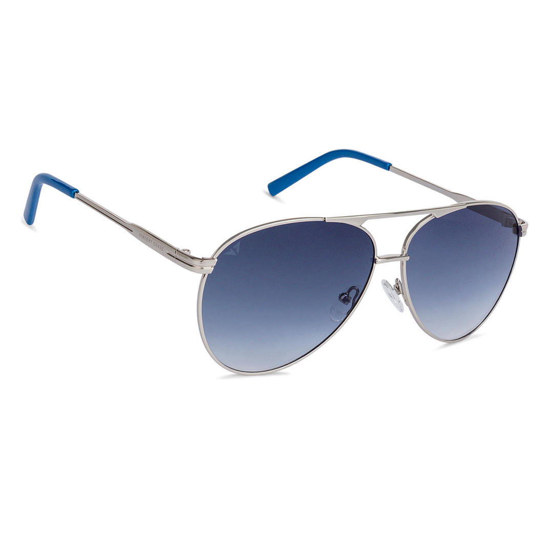 Vincent Chase Online Silver Full Rim Aviator left side