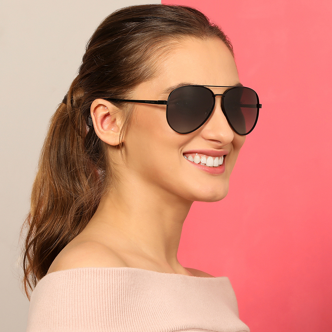 Vincent Chase Online Black Full Rim Aviator right side