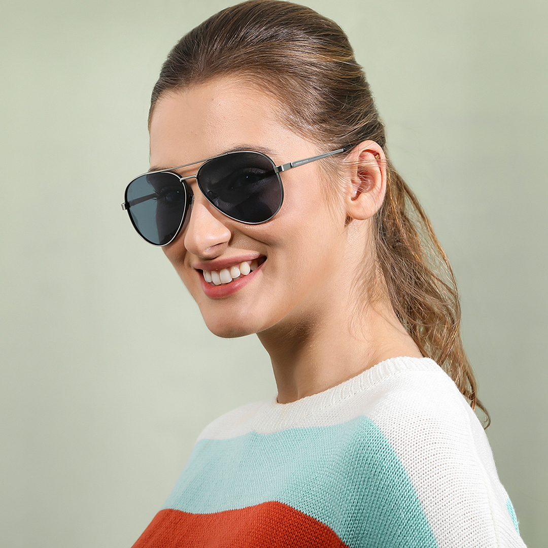 Vincent Chase Online Gunmetal Full Rim Aviator right side