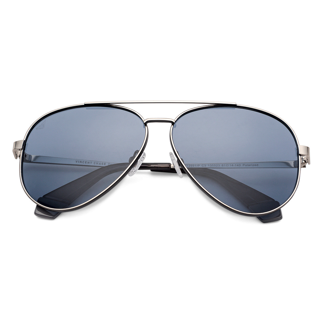 Vincent Chase Online Gunmetal Full Rim Aviator left side