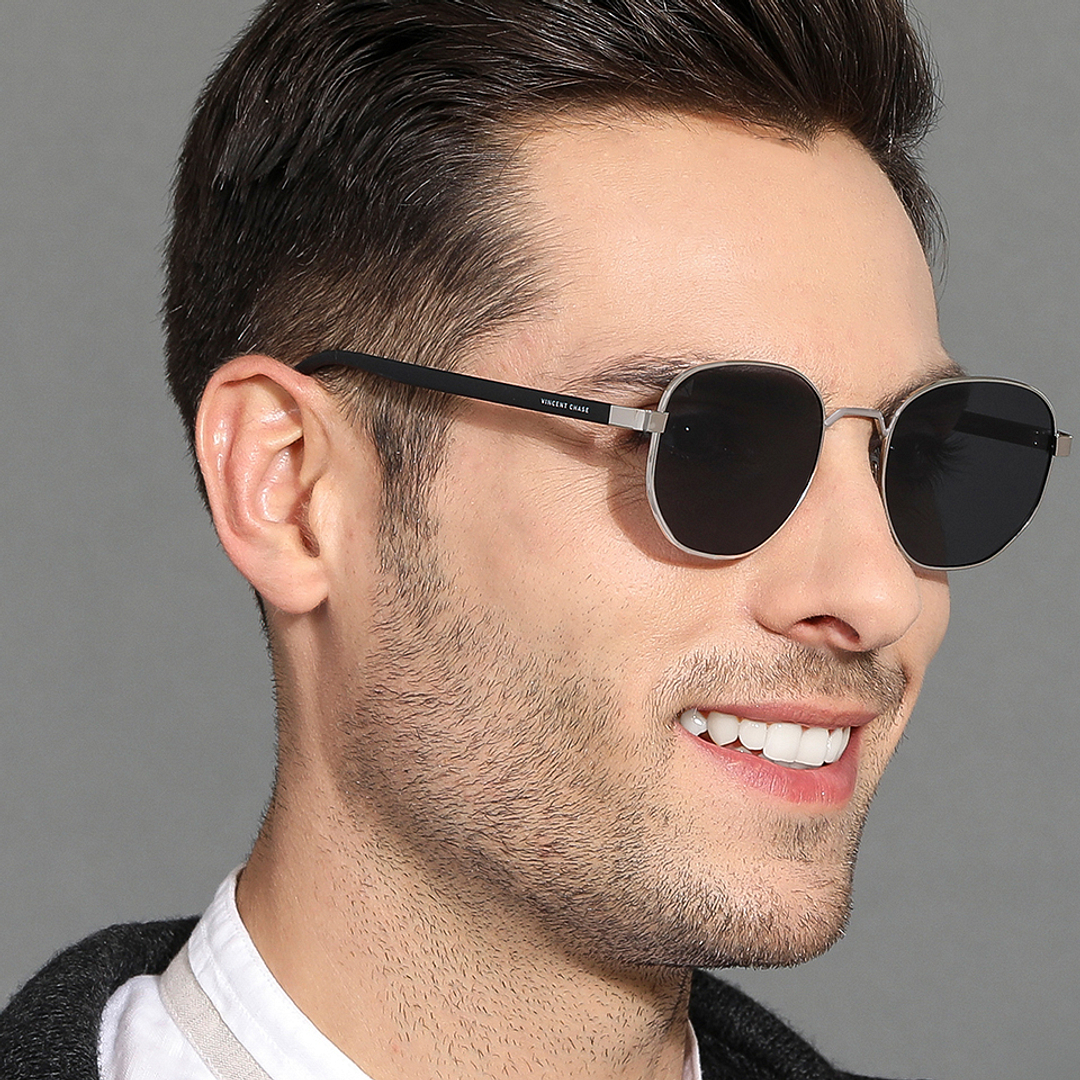 Vincent Chase Online Silver Full Rim Geometric right side