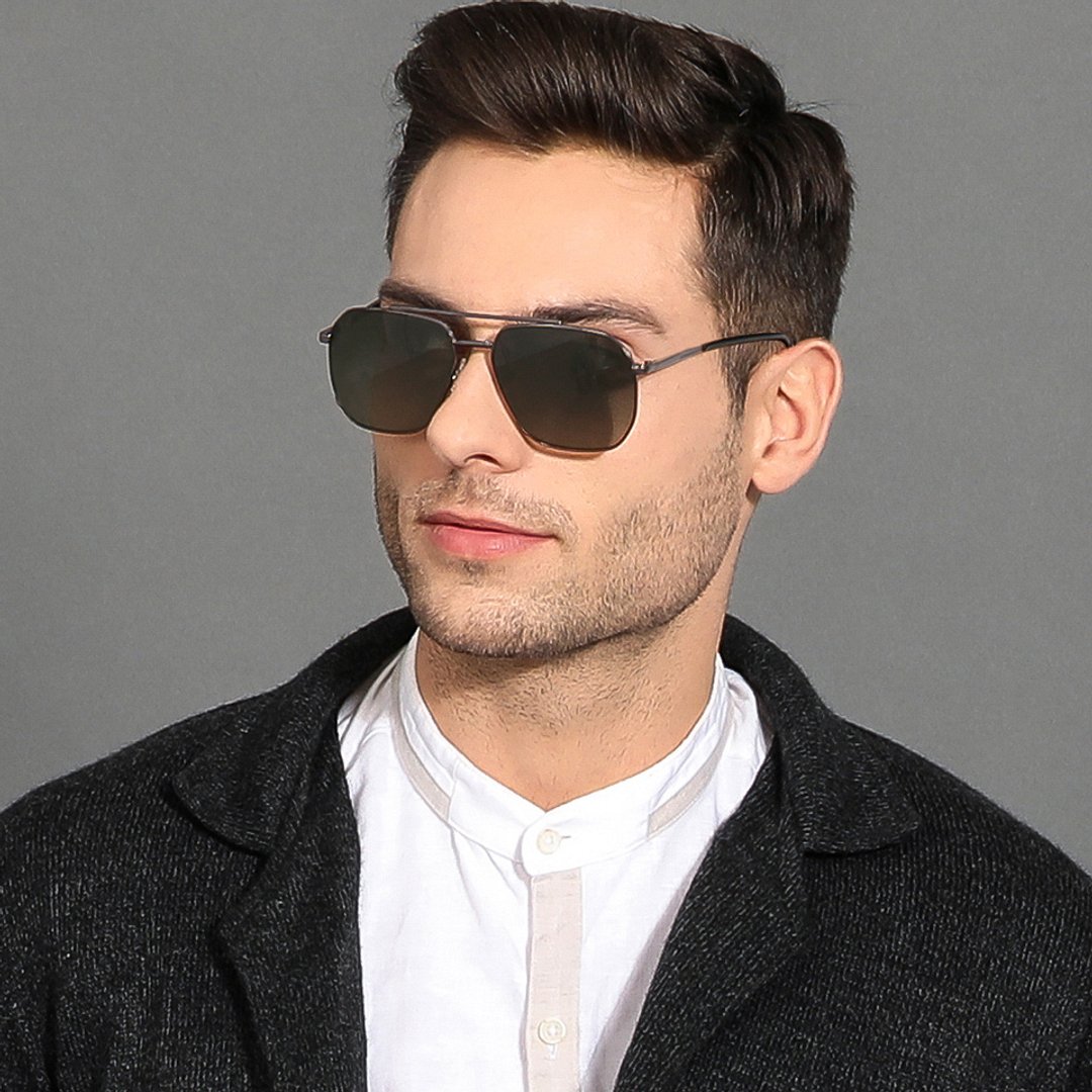 Vincent Chase Polarized Gunmetal Full Rim Rectangle left side