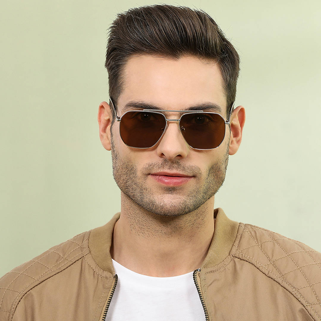 Vincent Chase Polarized Silver Full Rim Square right side