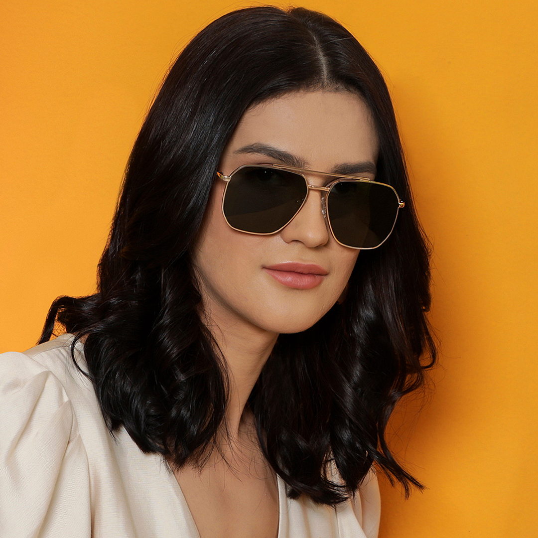 Vincent Chase Polarized Gold Full Rim Square left side