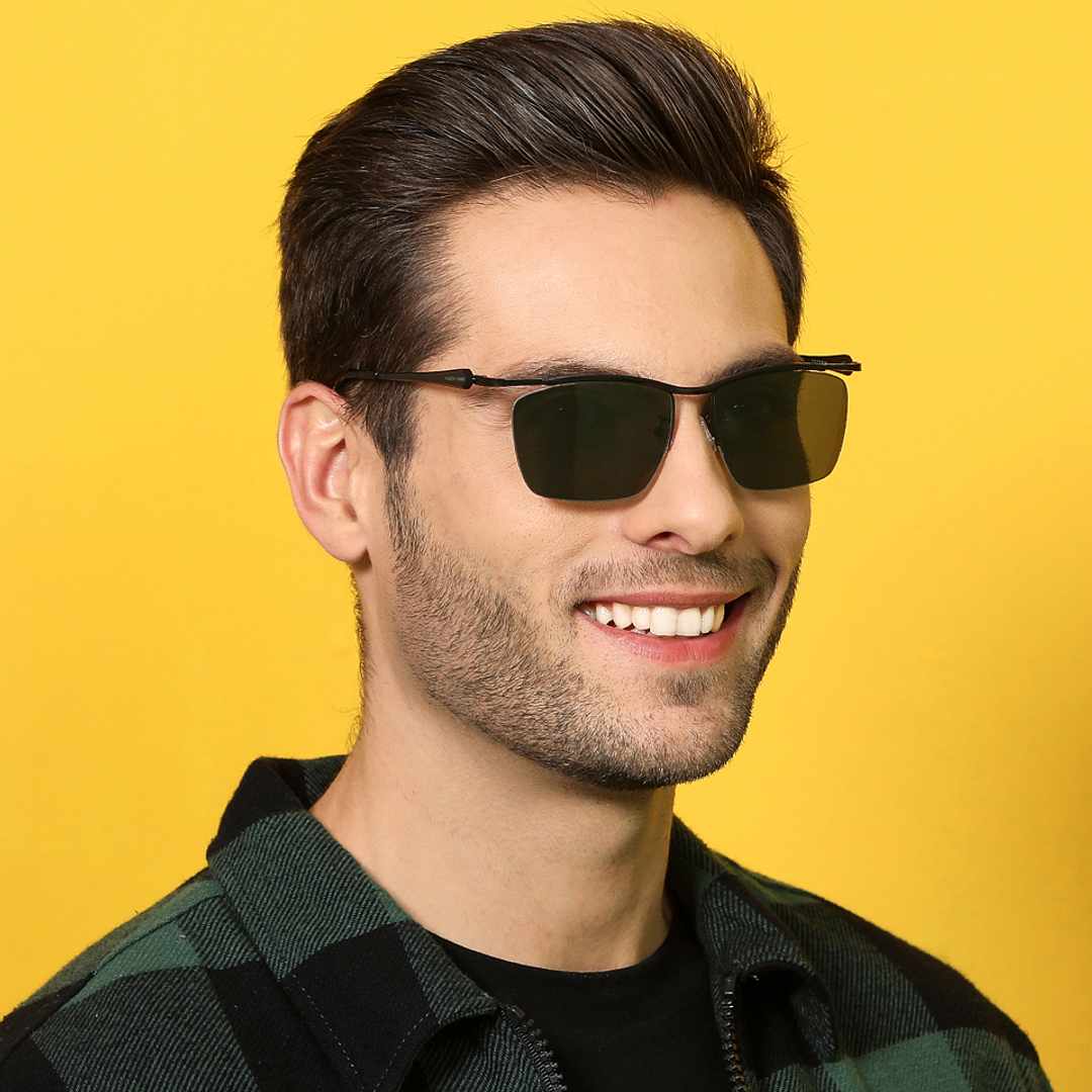 Vincent Chase Online Black Half Rim Rectangle left side