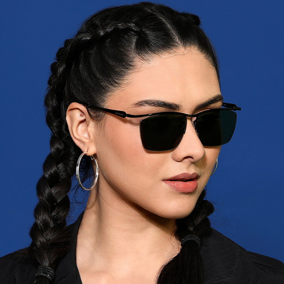 Vincent Chase Online Black Half Rim Rectangle left side