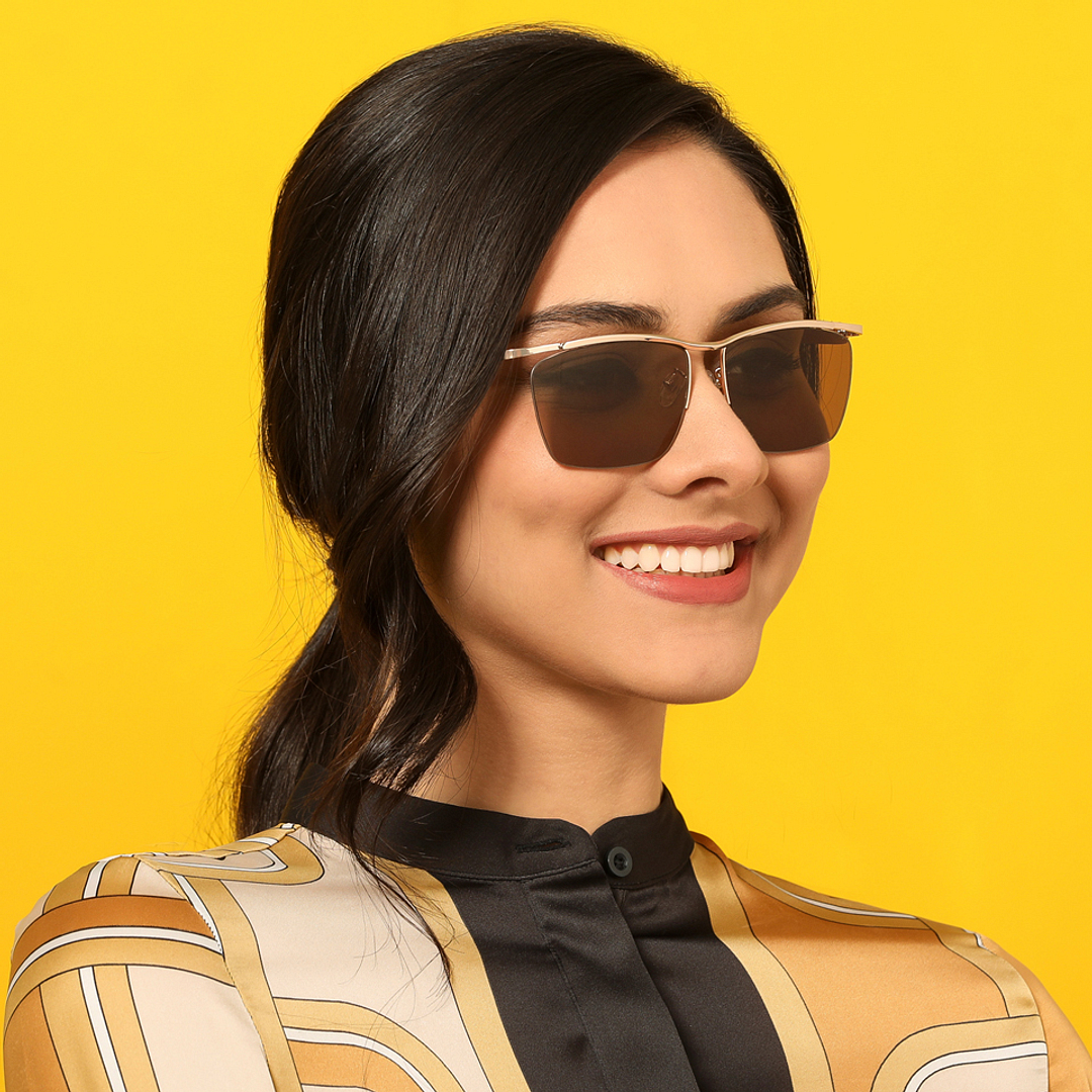 Vincent Chase Online Gold Half Rim Rectangle left side