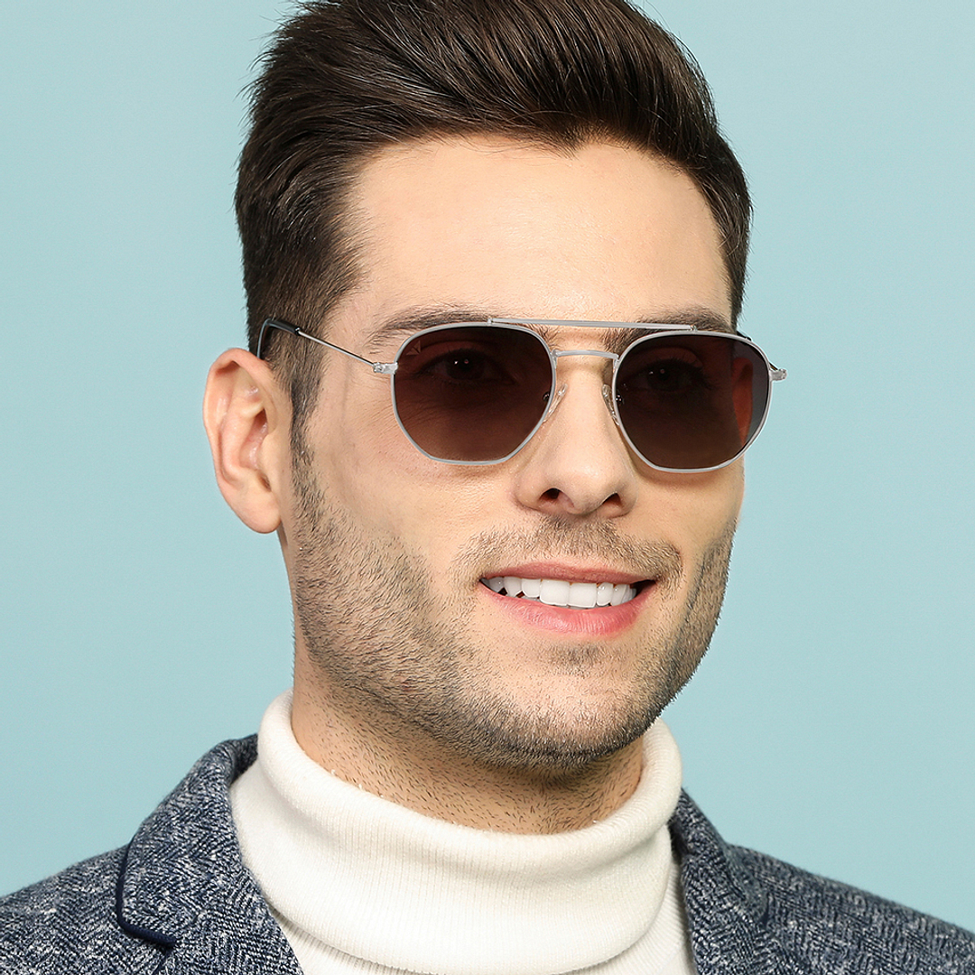 Vincent Chase Online Silver Full Rim Geometric right side