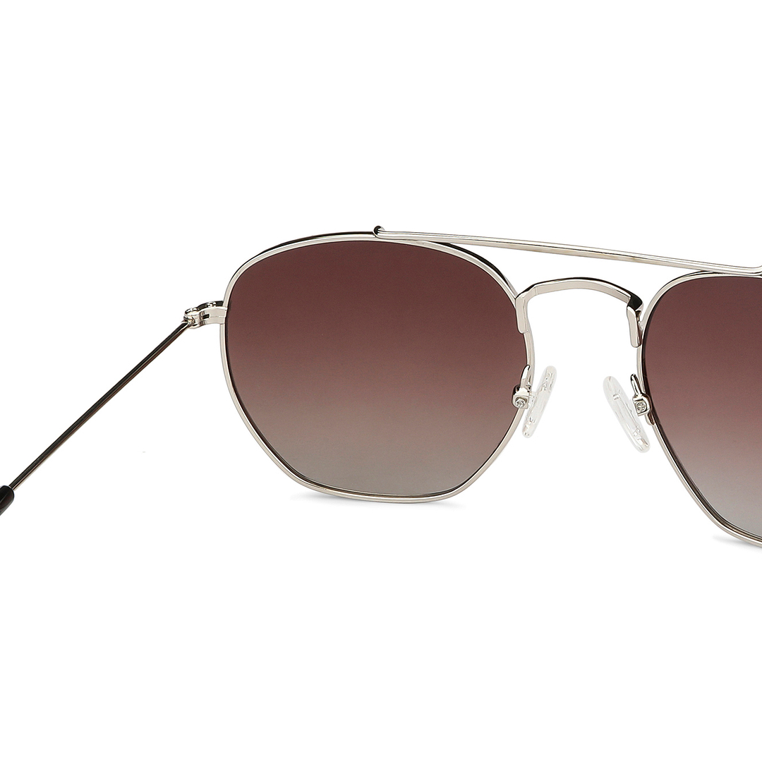 Vincent Chase Online Silver Full Rim Geometric left side