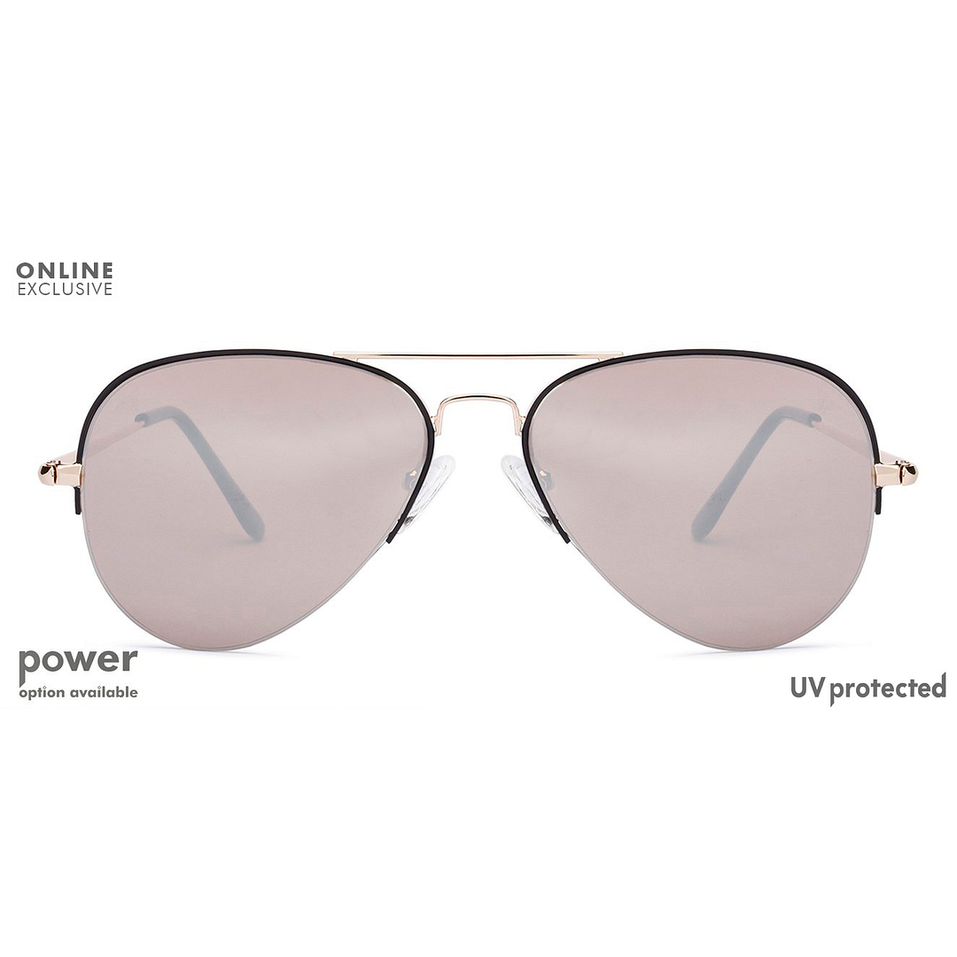 Vincent Chase Online Gold Half Rim Aviator left side