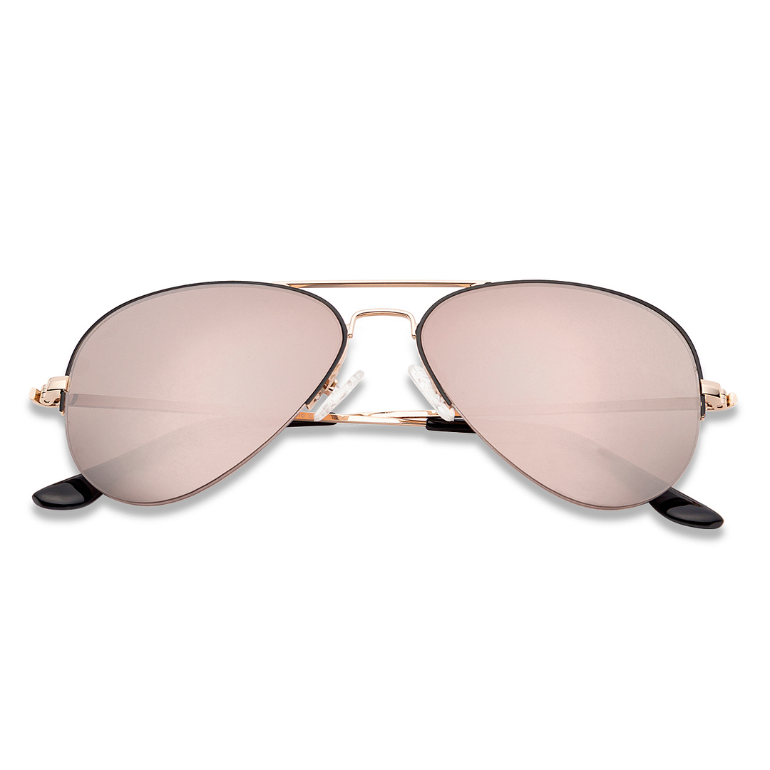 Vincent Chase Online Gold Half Rim Aviator right side
