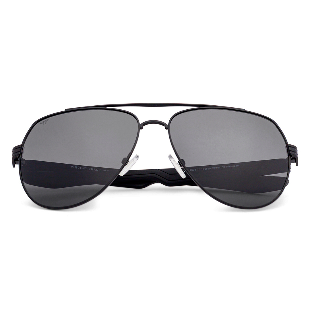Vincent Chase Online Black Full Rim Aviator left side
