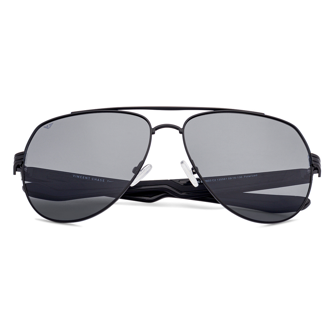 Vincent Chase Online Black Full Rim Aviator left side