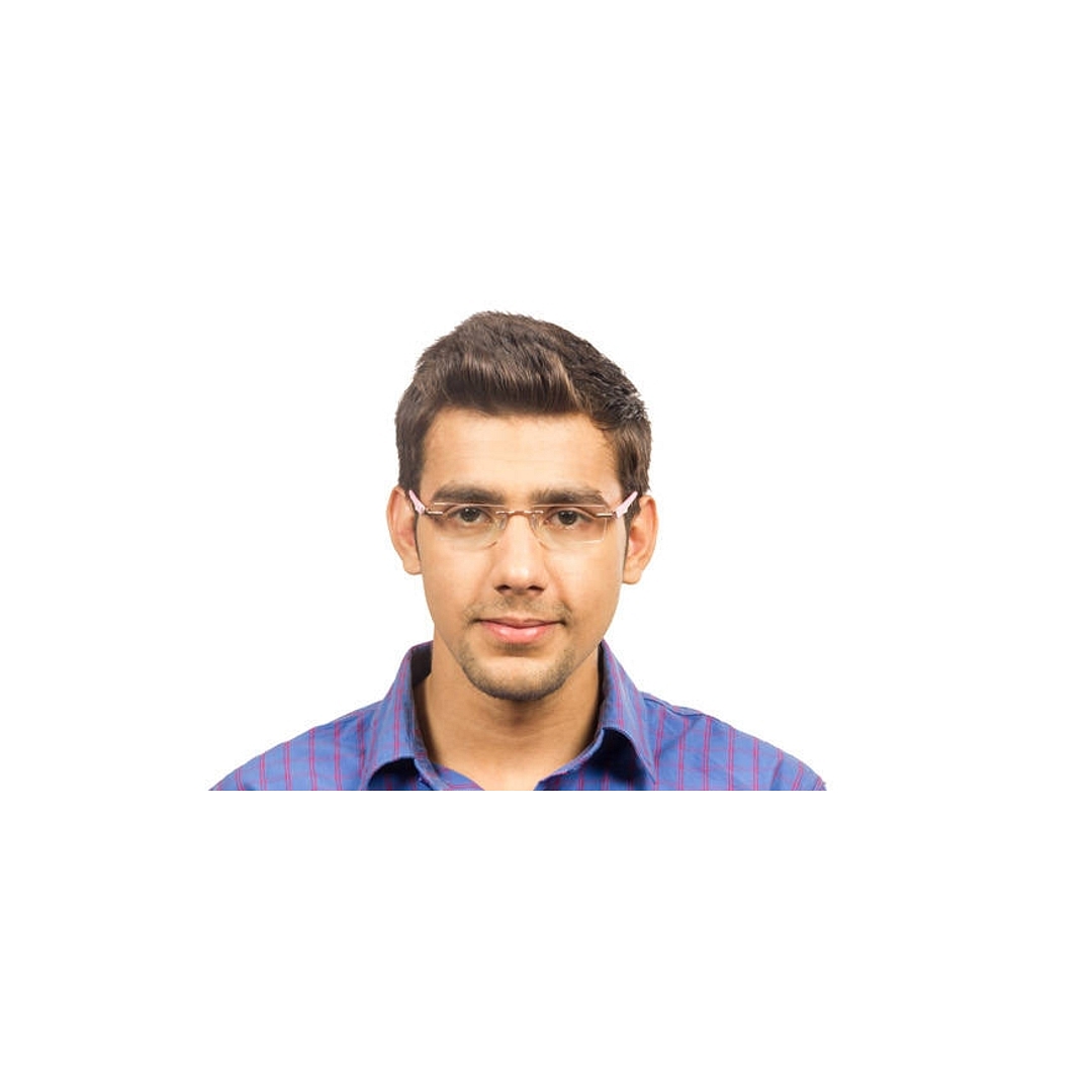 Lenskart Air Online Baby Pink Rimless Rectangle left side