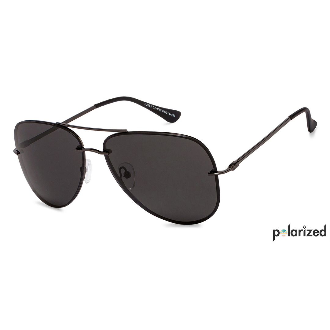 Vincent Chase Online Gunmetal Full Rim Aviator left side