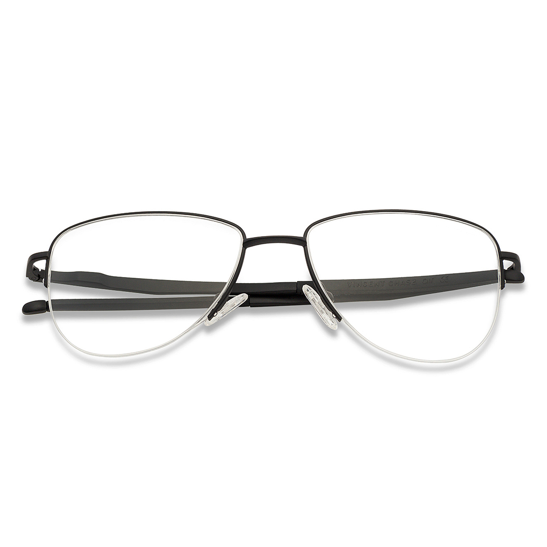 Lenskart Air Online Black Half Rim Aviator left side