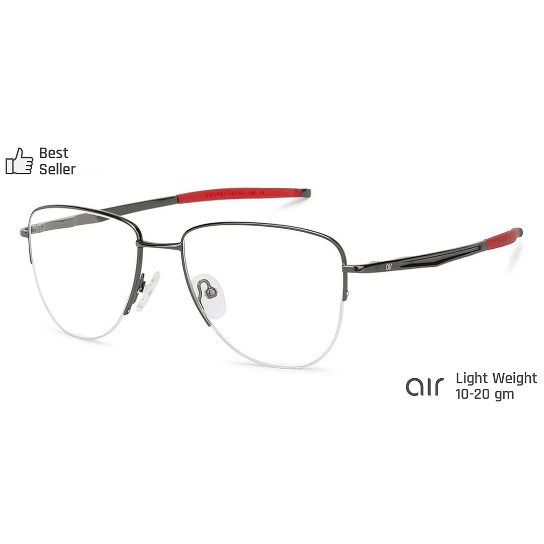 Lenskart Air Online Mid Gunmetal Half Rim Aviator right side