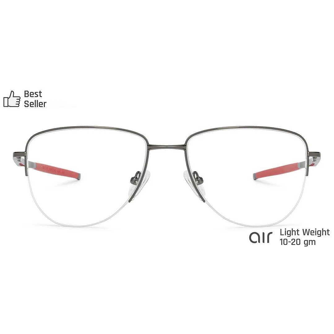 Lenskart Air Online Mid Gunmetal Half Rim Aviator left side