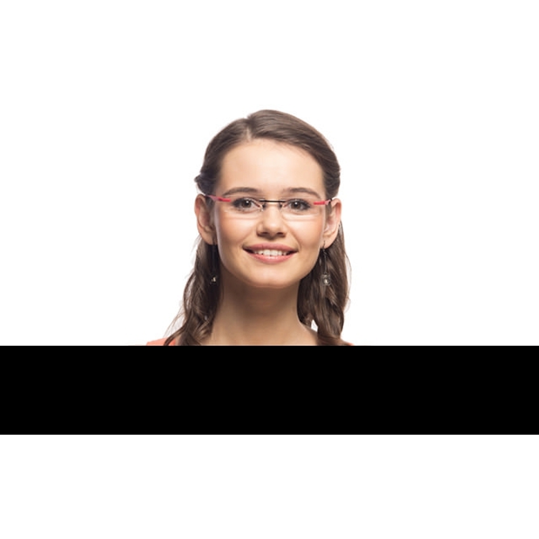 Lenskart Air Online Red Rimless Rectangle left side