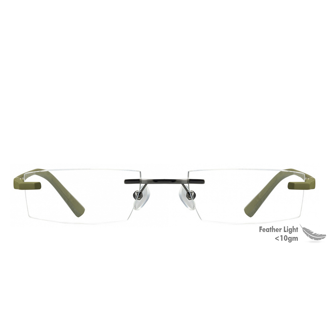 Lenskart Air Online Mid Gunmetal Rimless Rectangle right side