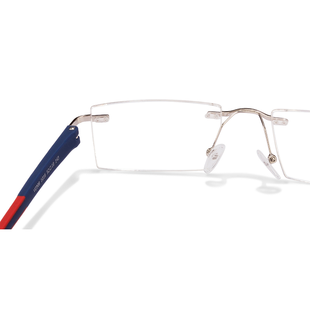 Lenskart Air Online Silver Rimless Rectangle left side