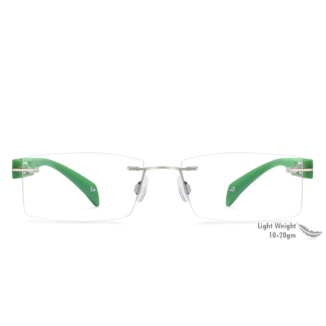 Lenskart Air Online Silver Rimless Rectangle left side