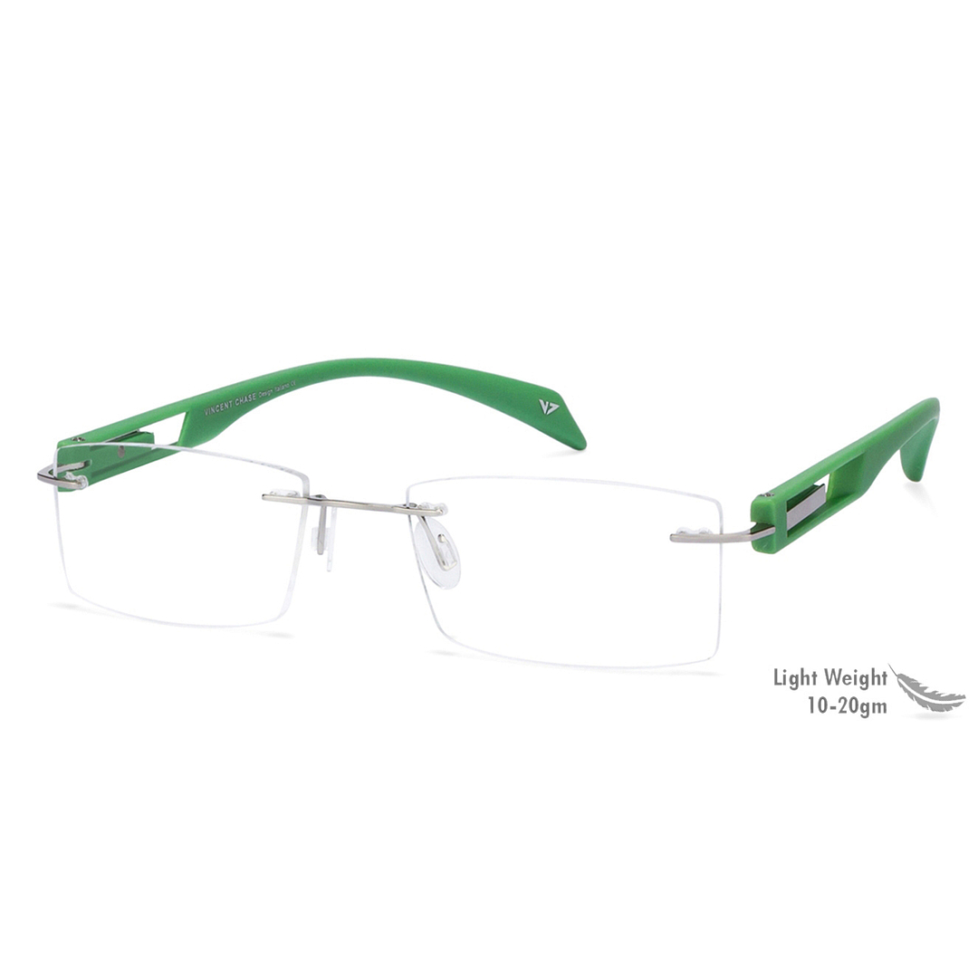 Lenskart Air Online Silver Rimless Rectangle right side