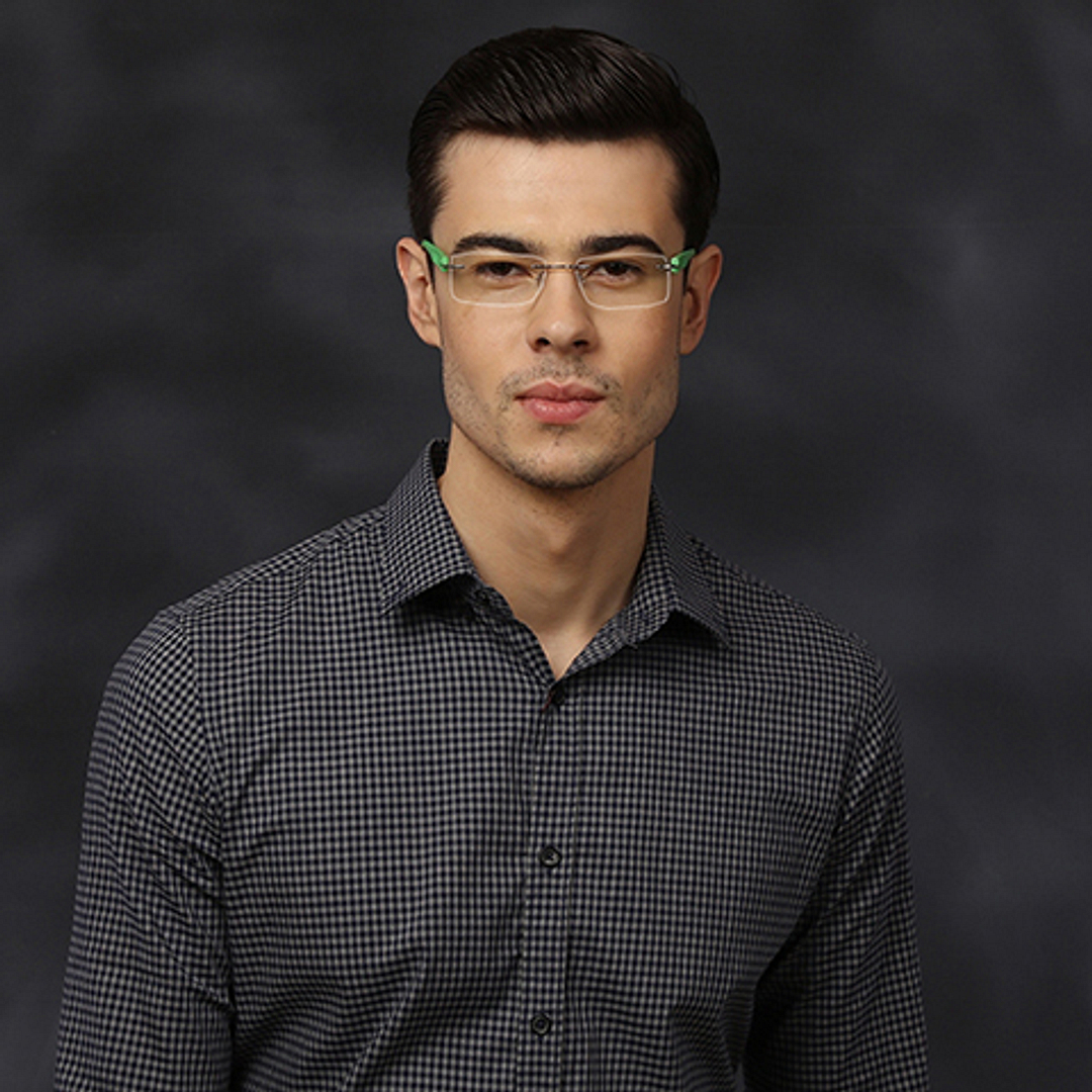 Lenskart Air Online Silver Rimless Rectangle right side
