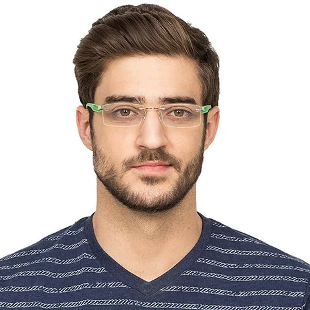 Lenskart Air Online Silver Rimless Rectangle left side