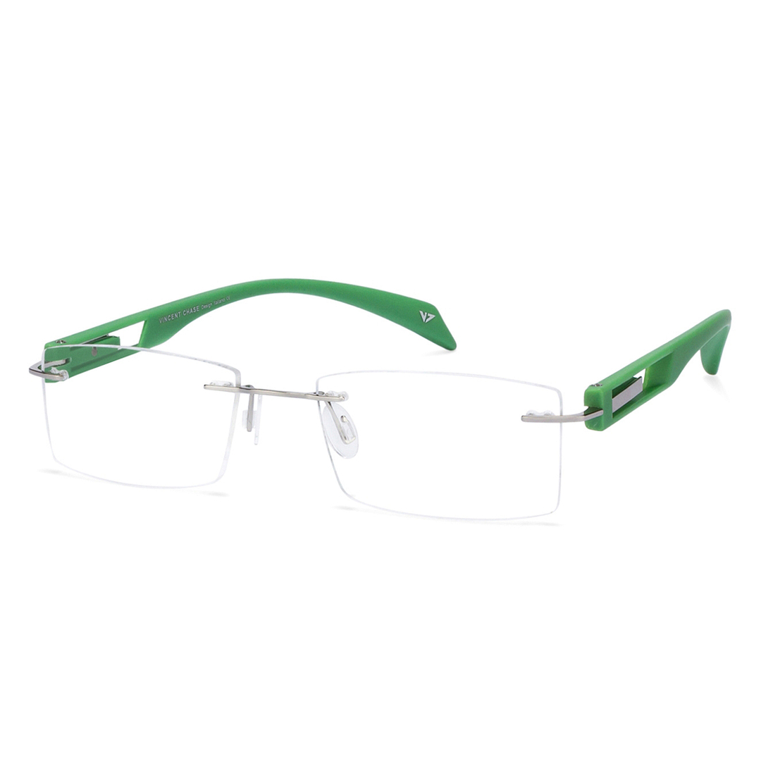 Lenskart Air Online Silver Rimless Rectangle left side