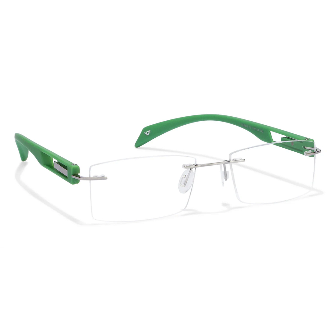 Lenskart Air Online Silver Rimless Rectangle left side