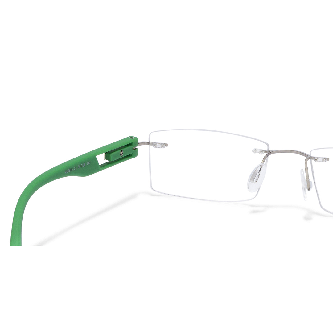 Lenskart Air Online Silver Rimless Rectangle right side