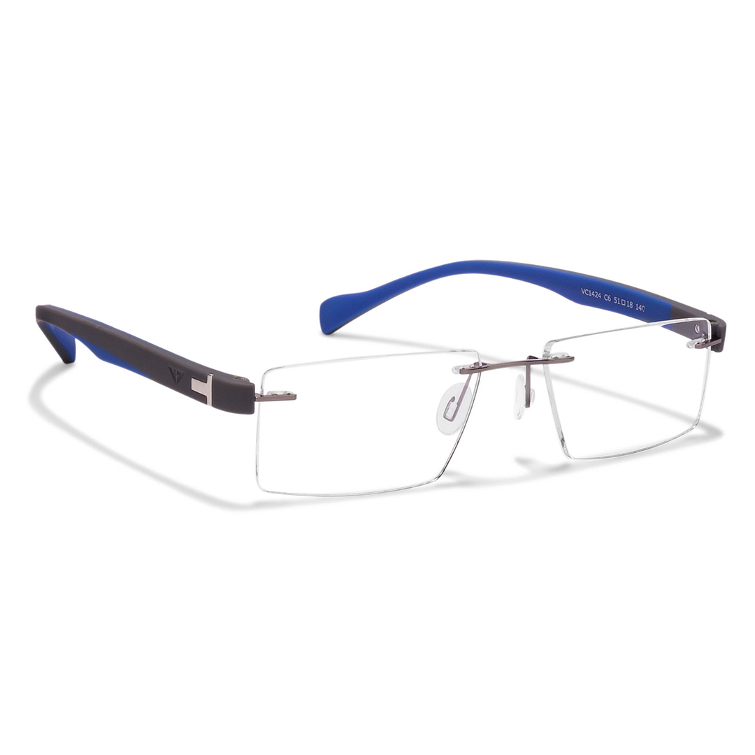 Lenskart Air Online Mid Gunmetal Rimless Rectangle left side