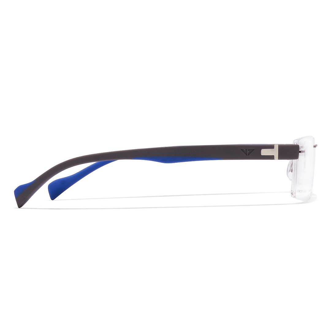 Lenskart Air Online Mid Gunmetal Rimless Rectangle right side