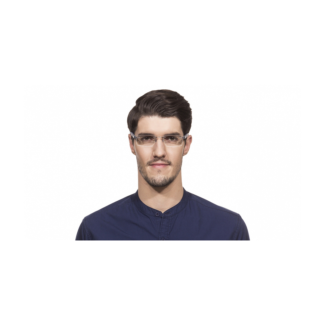 Lenskart Air Online Mid Gunmetal Rimless Rectangle left side