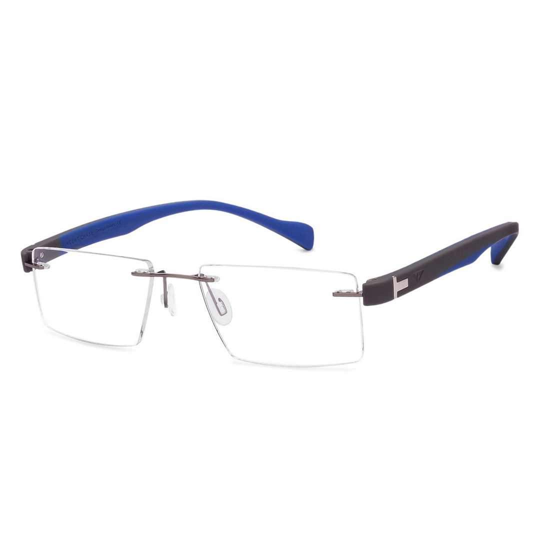 Lenskart Air Online Mid Gunmetal Rimless Rectangle right side