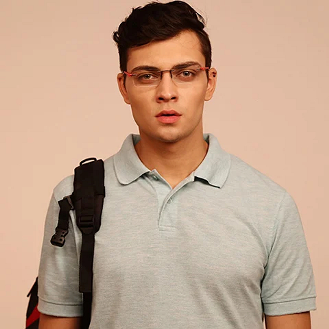 Lenskart Air Online Black Rimless Rectangle right side